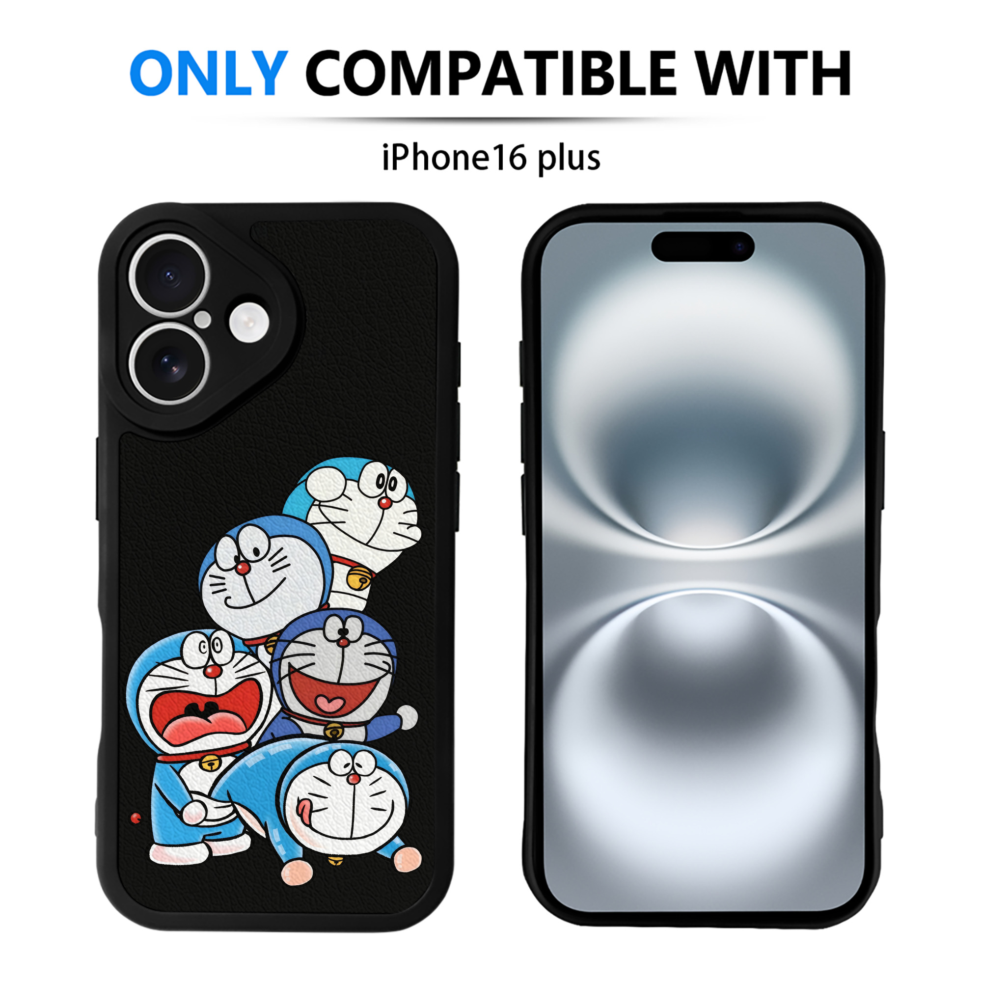 （画像用） ドラえもん Doraemon 【iPhone 16シリーズ対応】シリコンスマホケース（レザー調） 材質：シリコン